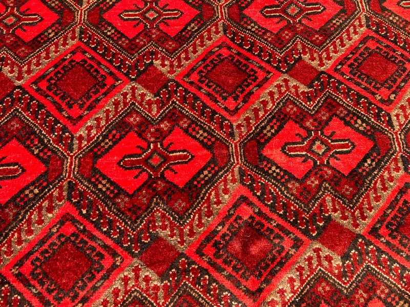 Hand Knotted Turkmen Ersari Rug 6'8x9'4 ft Rare Geometric Pattern Large Carpet gallery