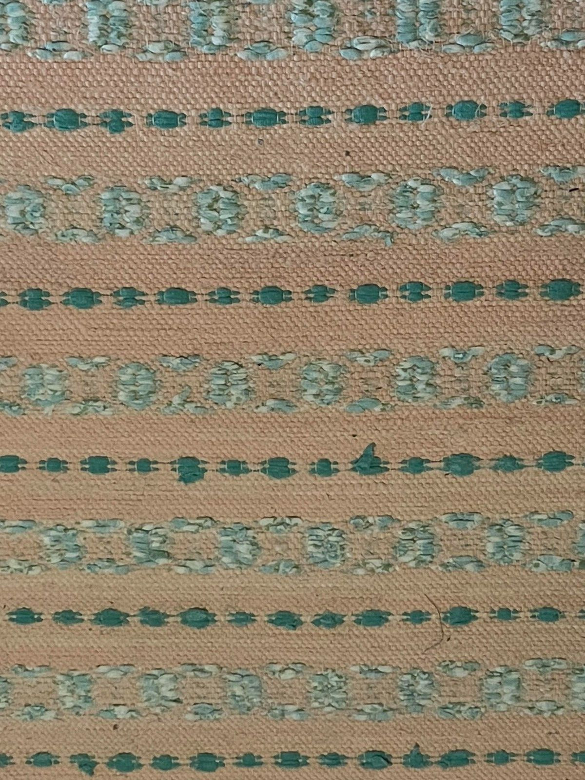 Nice Antique Swedish Hand Made Rag Rug (26x52 inches) 1930s gallery