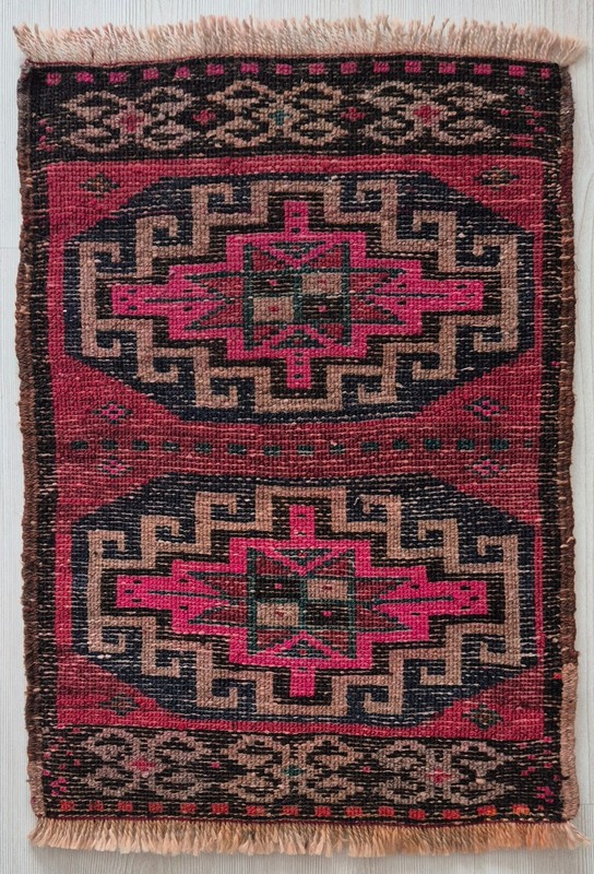 Antique Rug Pillow, Hand Woven Small Carpet, Wool Rug, Home Decor, Anatolian gallery