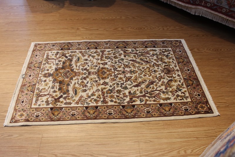 _HAND-MADE_RUG. Bukhara Turkmen design LIGHT BROWN wool area rug gallery