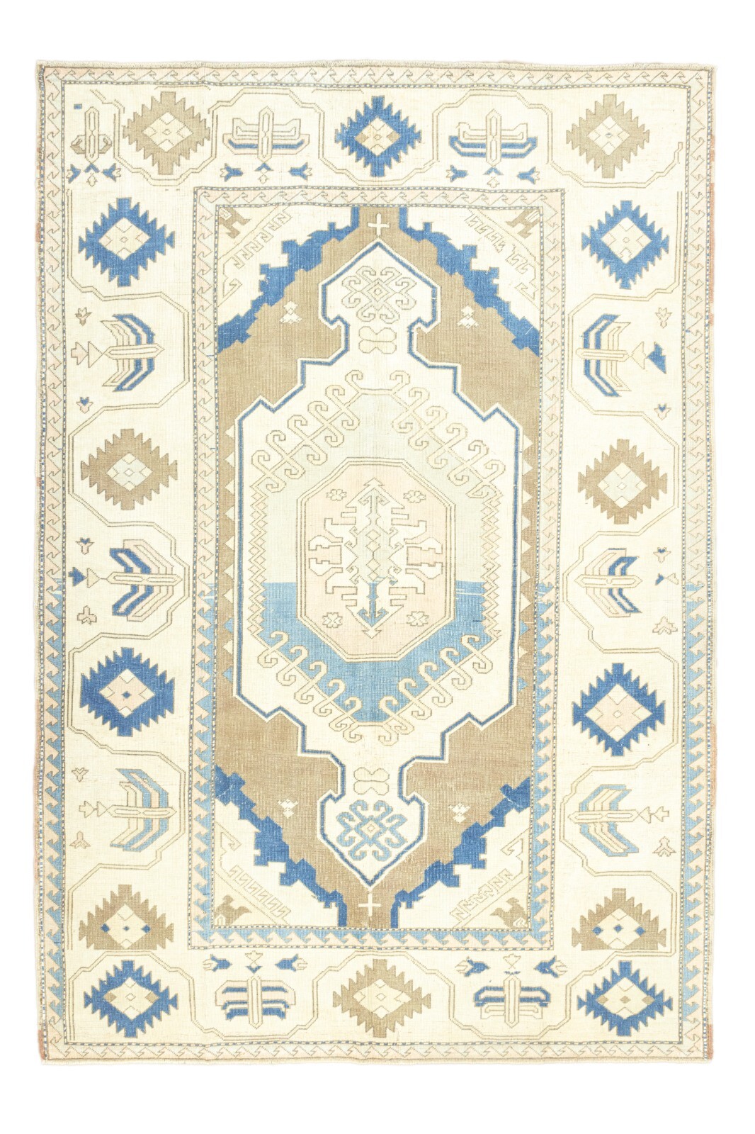 Oversize Turkish Oushak Rug – 7'6"x10'10" – Mid Century Modern Geometric Carpet gallery