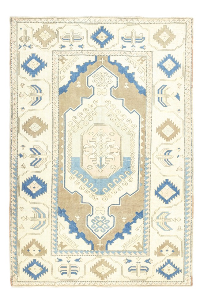 Oversize Turkish Oushak Rug – 7'6"x10'10" – Mid Century Modern Geometric Carpet