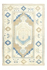 Oversize Turkish Oushak Rug – 7’6″x10’10” – Mid Century Modern Geometric Carpet