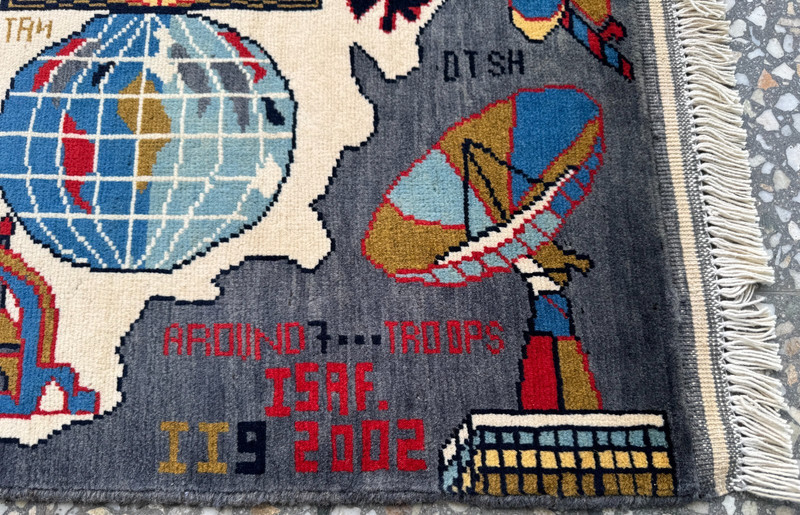 2x3 Afghan Hand Knotted War Rug Map 2025 Wool Carpet New gallery