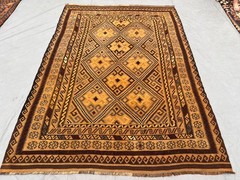 7’10” x 9’0″ ft Vintage Afghan Baluchi Kilim Handwoven Wool Flatweave Rug