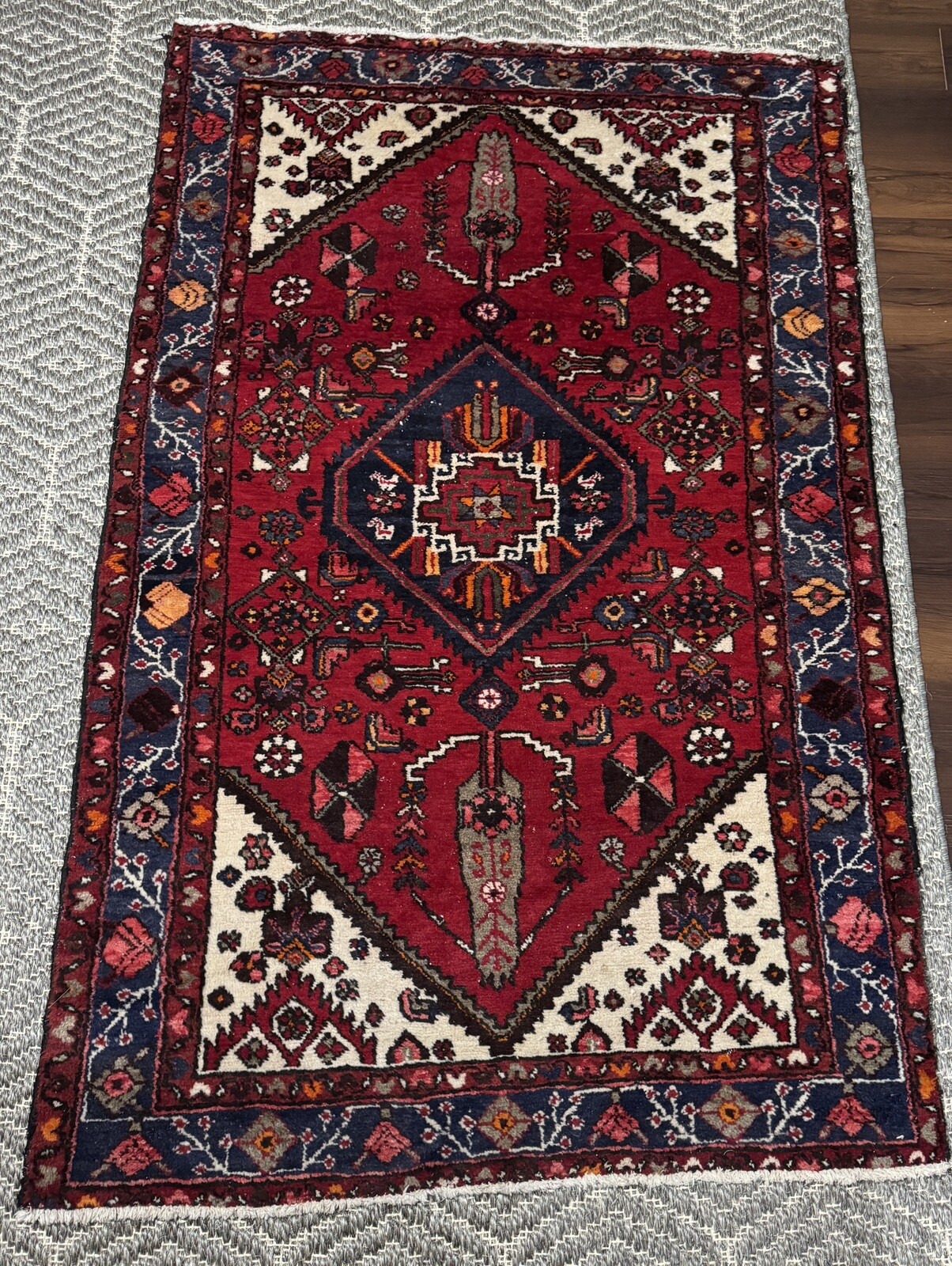 79”x50” Middle Eastern Handmade Wool Rug gallery