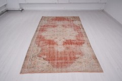 Faded Turkish Rug Vintage Area Rug Old Oushak Rug Antique Rug 5×9 Handmde Rug 16