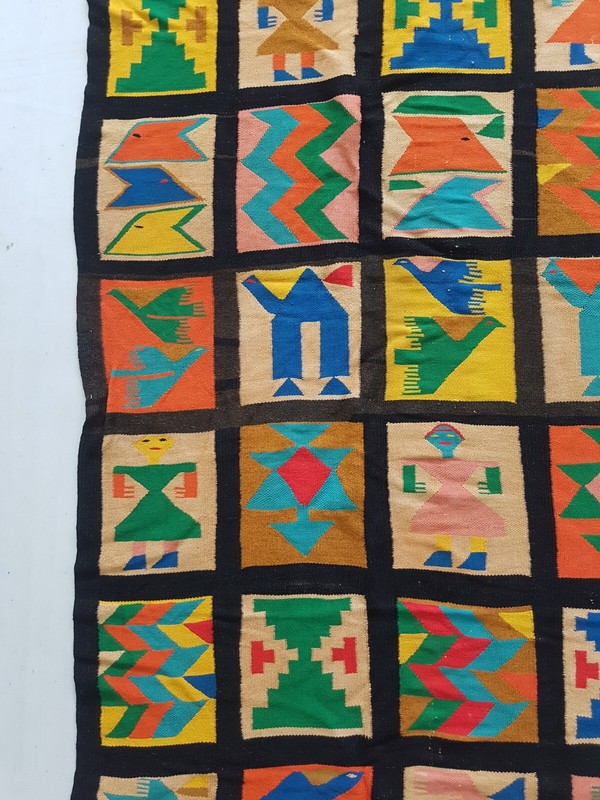 Vintage Handmade Tunisian Gafsa Tribal Traditional Wool Kilim Rug 151x82 cm gallery