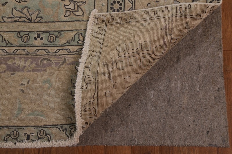 Handmade Room Size Area Rug 10x13 Beige Wool Traditional Medallion Vintage Rug gallery