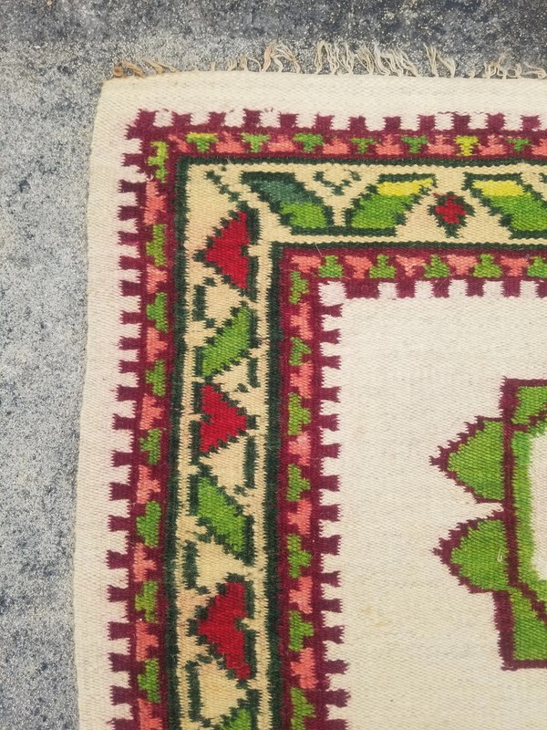 Vintage Traditional Handmade Middle Eastern Wool Small Rug 3x2.9ft gallery