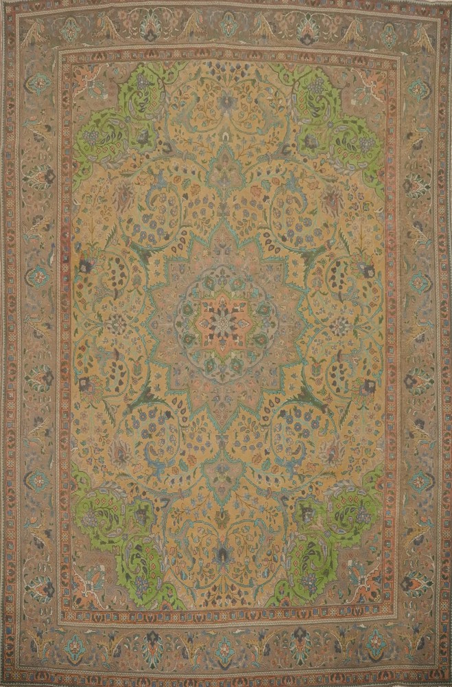 Vintage Traditional Floral Wool Area Rug 10x13 ft Hand-knotted for Living Room