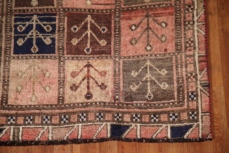 Handmade Wool Tribal Rug 4x7 Ft Garden Design / Geometric Oriental Wool Carpet gallery