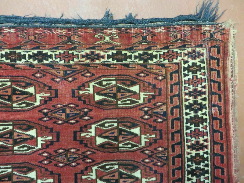 2.5' X 4' Antique Handmade Red Turkoman Tribal Wool Rug Cushion Case Elephant gallery