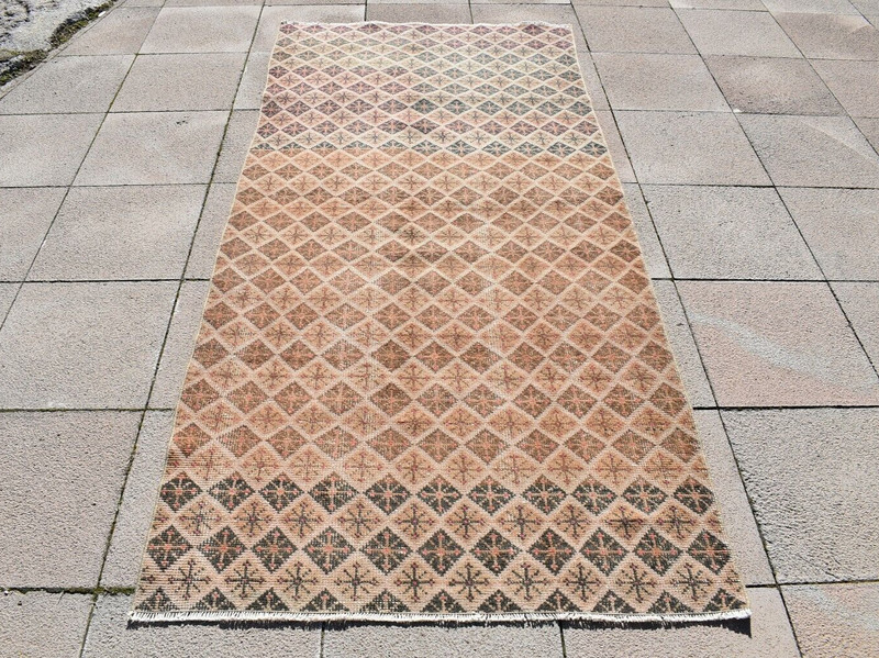 Vintage Oushak Rug 42'' x 89'' Anatolian Rug Handmade Oushak Rug Wool Area Rug gallery