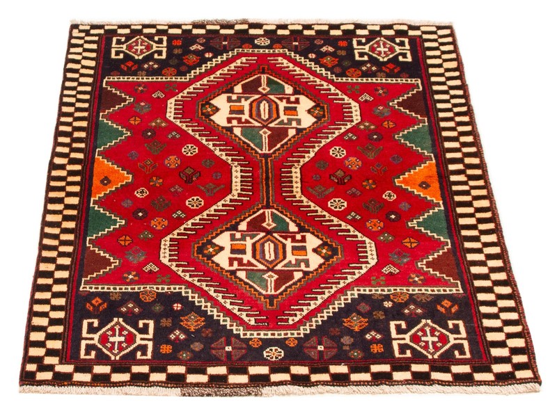 Vintage 3'9" x 4'10" Traditional Hand Knotted Vegetable Dye Wool Area Rug gallery
