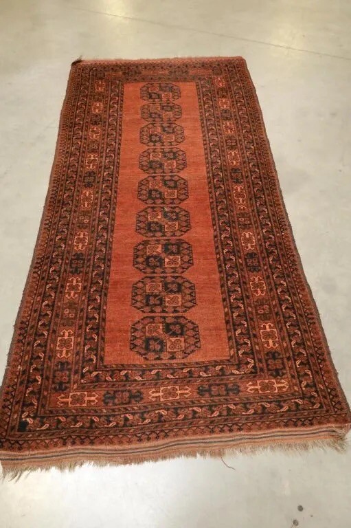 Handmade 7’7”x 3’8” Afghan Bokhara Runner Rug with Certificate Of Appraisal