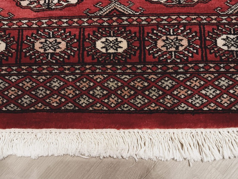 3x5 All-over-Pattern Deep Red Handmade-Turkish-Knotted Fine Soft Wool Rug 586316 gallery