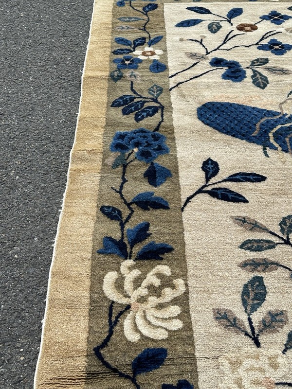 Ci 1920's ANTIQUE ART DECO CHINESE RUG 5.2x7.6 PHOENIX BIRD DESIGN ONE OF A KIND gallery
