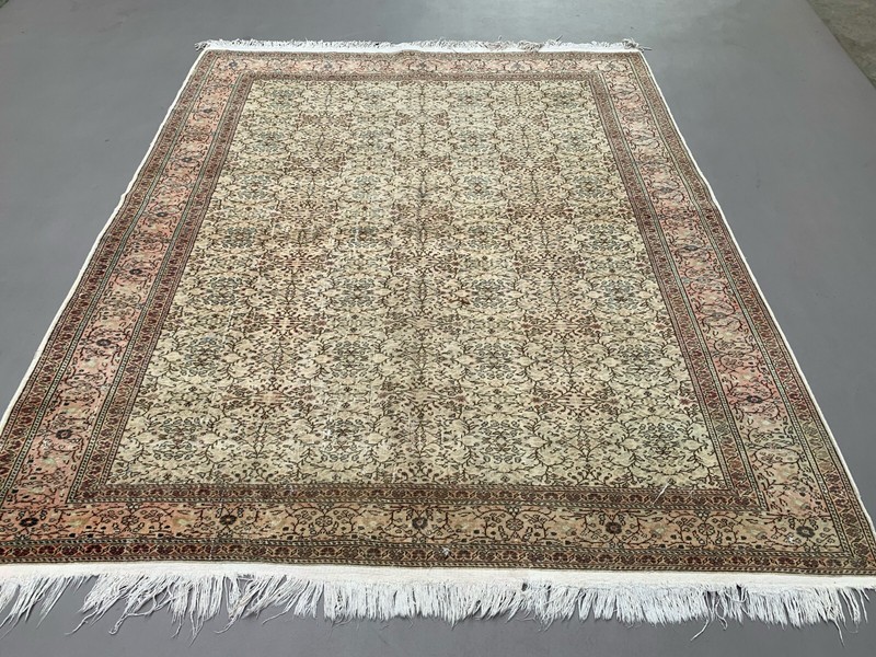 Vintage Square Turkish Rug 245x200 cm, Tribal Wool Carpet Large gallery