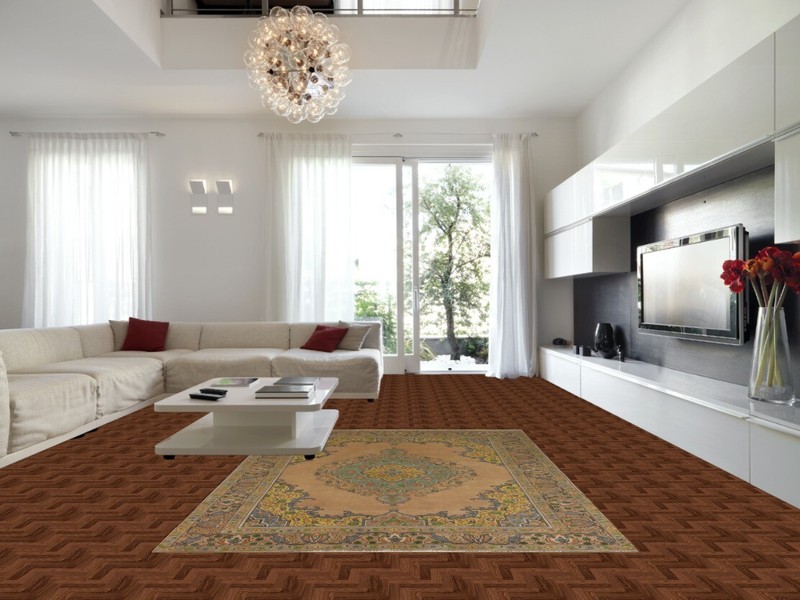 Traditional Medallion Peach Area Rug Wool Hand-made Living Room Carpet 8x11 gallery