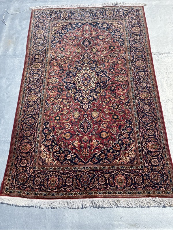 1920s Hand-knotted Rug 4’5”X 7' Kaashan Nice Muted Colors gallery
