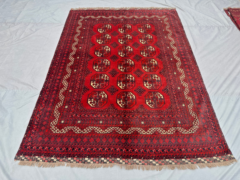 One of a kind Handmade Turkoman Ersari Tekka Area Rug | Persian Style Nomad Rug gallery