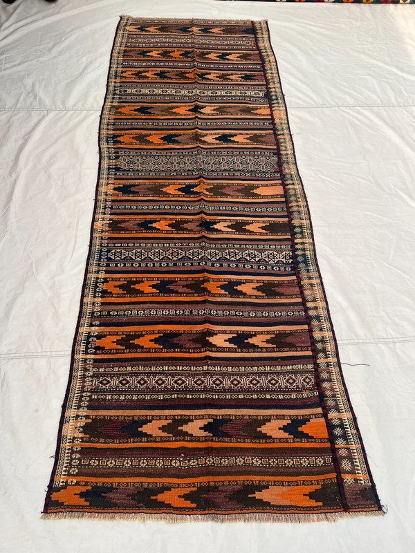 COLLECTORS ITEM 10 X 3.5 ft Antique Maldari Belouch Nomad Full Embroidery Sistan gallery