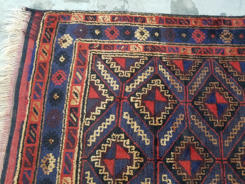 Classic Rug 6'6"x3'6" ft Nomadic Afghan Baloch Rug Vintage Wool Area rug ethnic gallery