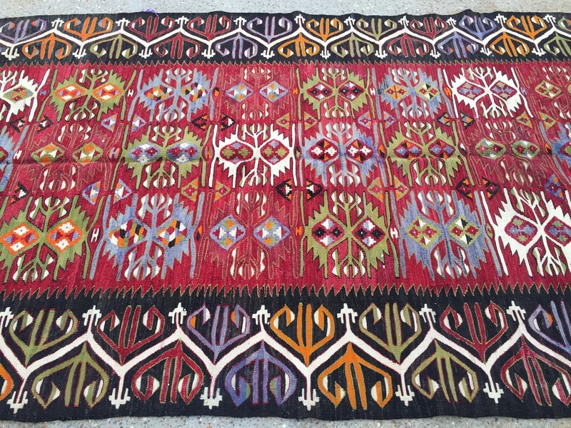 Vintage Turkish Kilim Kelim Rug 310x157 cm shabby chic wool, country home, boho gallery