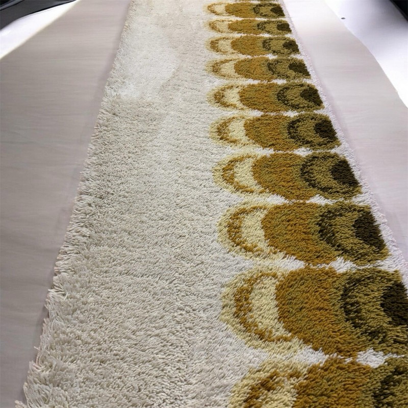 Vintage 1970’s Danish Scandinavian Wool Rya Shag Rug Runner 129”x27” Hallway gallery