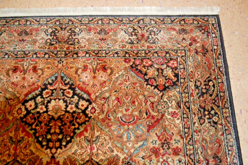 AUTHENTIC KARASTAN EMPRESS KIRMAN BLACK PATTERN #700-724 RUG CARPET 5'9" x 9" gallery