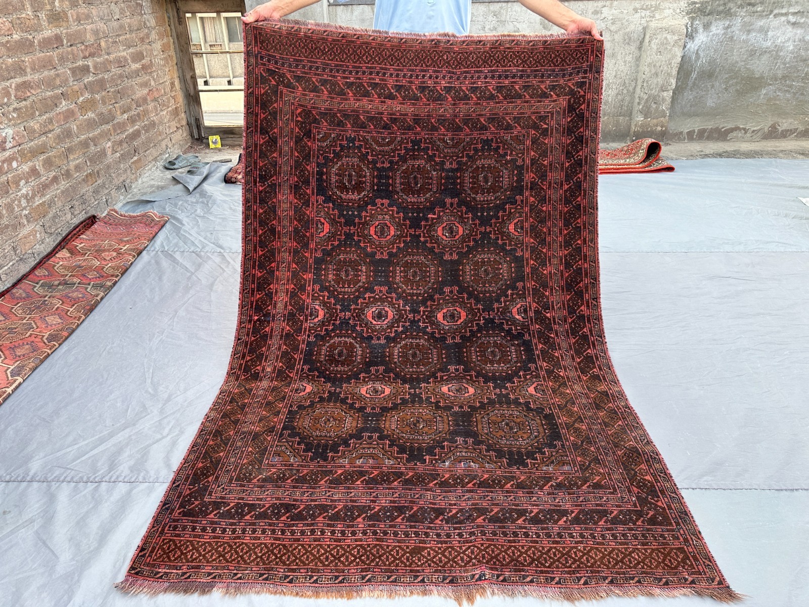 4'4x6'10 Antique Turkoman Ersari Hand Knotted Wool Rug Rare Tribal Oriental Rug gallery