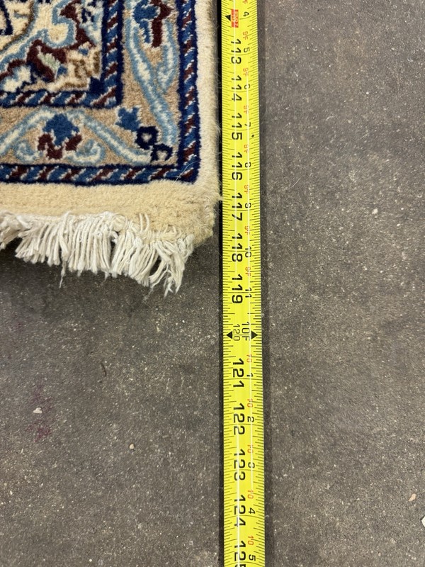 Vintage 70s Handmade Rug Saudi Arabia Super Fine Ivory Long Runner 10ft X 2ft gallery