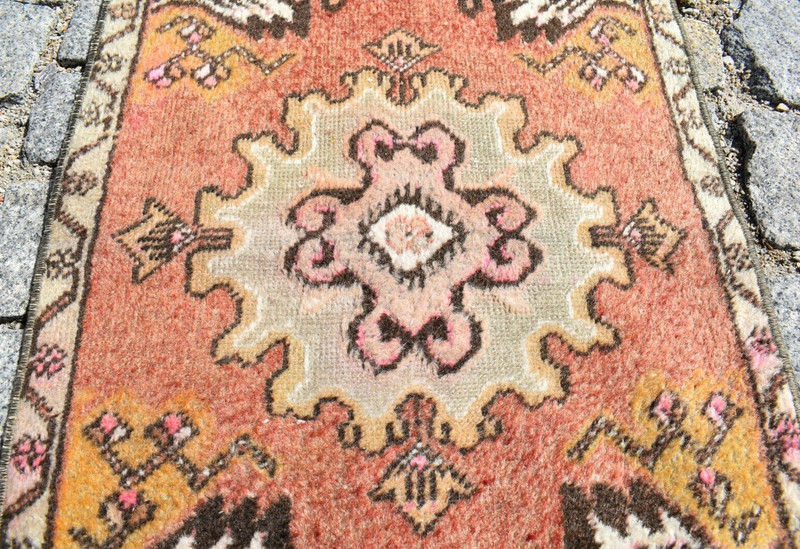Vintage Turkish Rug 1'6'' x 2'9'' ft Anatolian Oushak Rug Hand Knotted Area Rug gallery