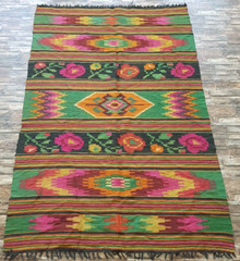 Vintage Handmade Traditional Mexican Kilim Floor Rug Carpet 212×141 cm
