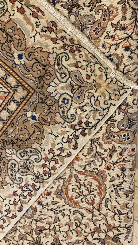 Early 1930's Antique Wool Pile Muted Dye Armenian Hereke Area Rug 7’7”x11’4” gallery