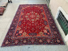 6’11” x 10’9” Old Handmade Carpet Village Rug Natural Carpet.SKU:P1435