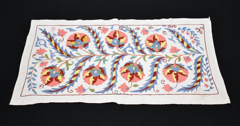 Uzbek Suzani Cover 1'7 x 2'9 ft Handmade Silk Embroidery Suzani Cover Home Decor gallery