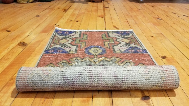 Vintage Bohemian Turkish Tribal Rug 1'5'' x 2'11" gallery
