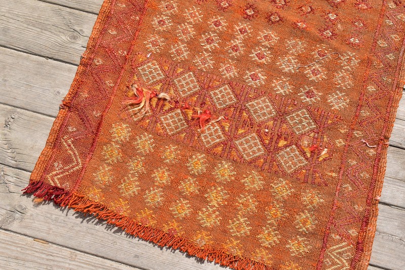Turkish Kilim Rug 19''x36'' Hand Woven Sivas Mini Cicim Kilim 49x92cm Chair Rug gallery