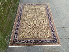 4’11” x 7’2” Vintage Natural Rug Village Rug Handmade Carpet.SKU:K1003