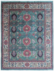 10×13 Incredible Vintage Handmade Oriental Area Rug Teal 294cmx389cm Green