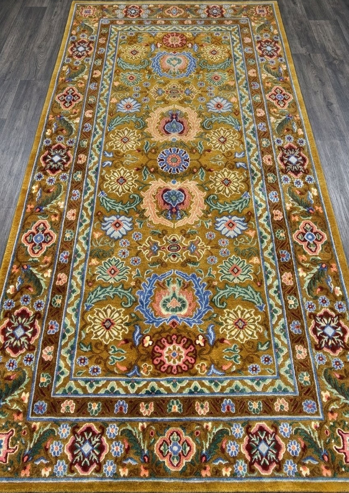 Vintage Tibetan Traditional Floral Rug 3x6 ft Hand Knotted Antique Home Deco Rug