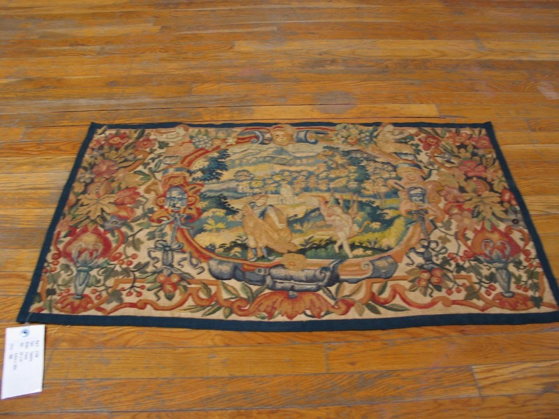 2'x3' Small Size Wool & Silk Antique 17th Century Wall Hanging Flemish Tapestry gallery