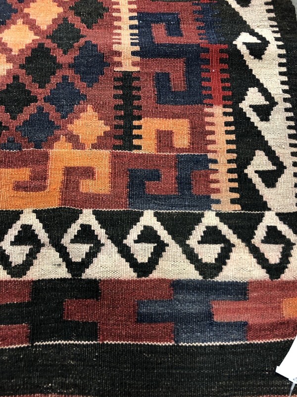 Vintage handmade wool kilim rug 6’4”x4’1” ft gallery