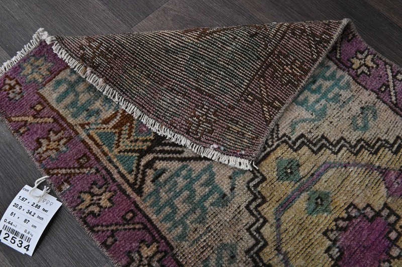 Oushak Turkish Doormat Rug 2x3 PURPLE Anatolian Handmade Vintage Small Kilim Rug gallery