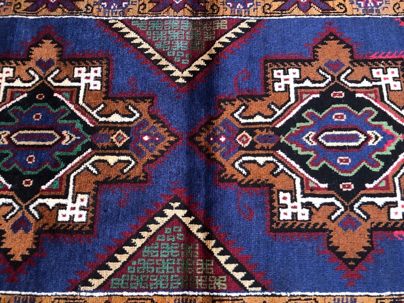 2'9 x 5'1 ft Vintage Afghan Hand Knotted Tribal Wool Rug Geometric Medallion Rug gallery