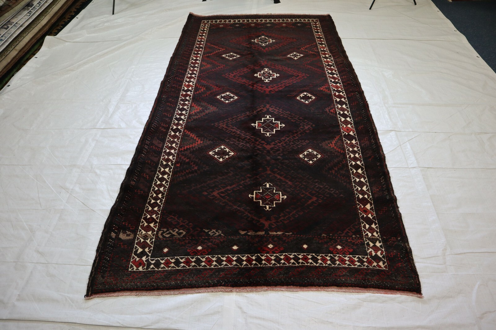 4'6 x 8'9 ft Baluchi Adraskan hand knotted vegetable dye oriental rug gallery
