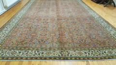 Masterpiece Antique 1940-1950s Henna Dyes Wool Pile Legendary Hereke Rug 8x11ft