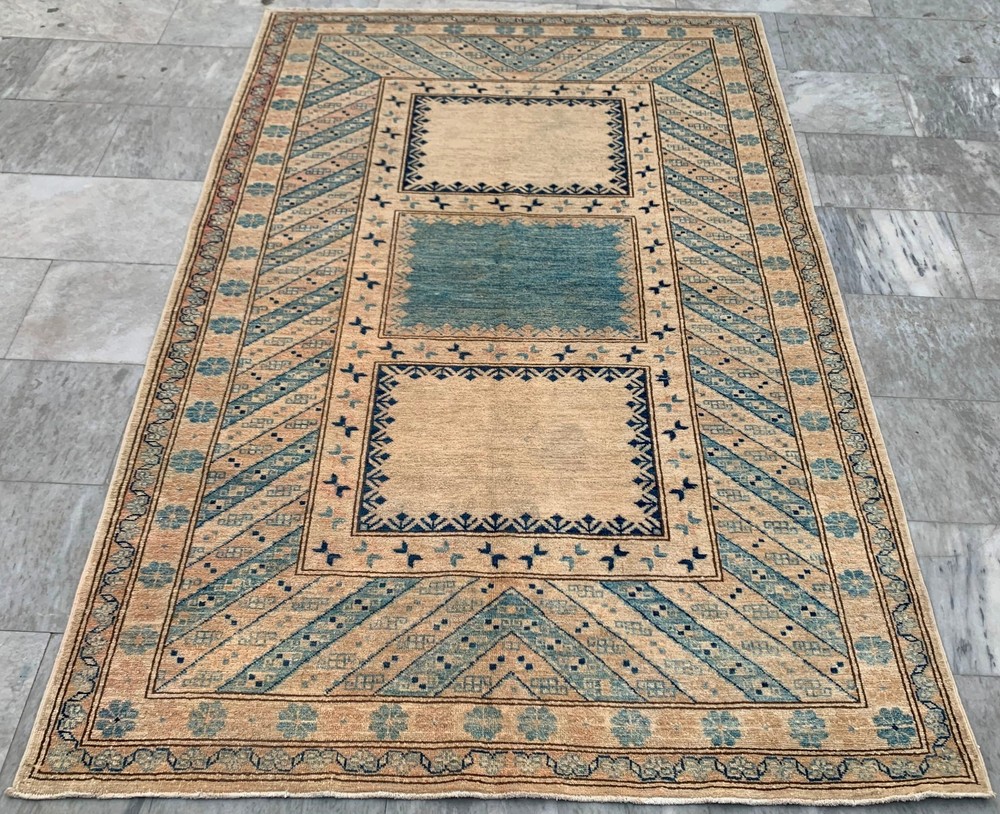 Vintage Afghan Rug, Caucasian Kazak Wool, Traditional Oriental Carpet (5x7 ft.)
